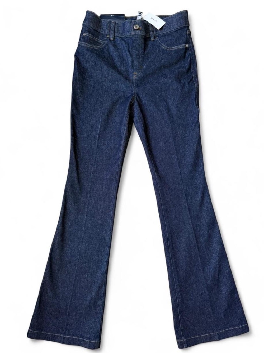 NWT SPANX Shape EveryWear Raw Indigo Pull-On Flare Jeans - M